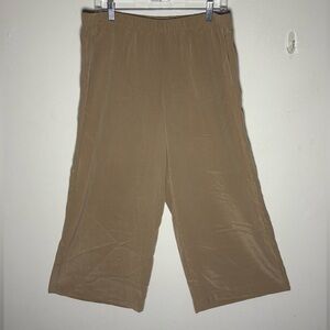 Purejill Sand-Wash Tan Wide-Leg Stretchy Pants Size LP